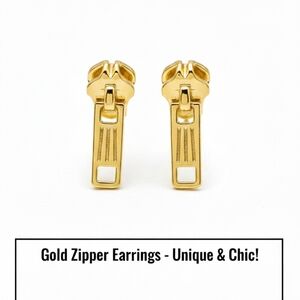 Gold Zipper Earrings